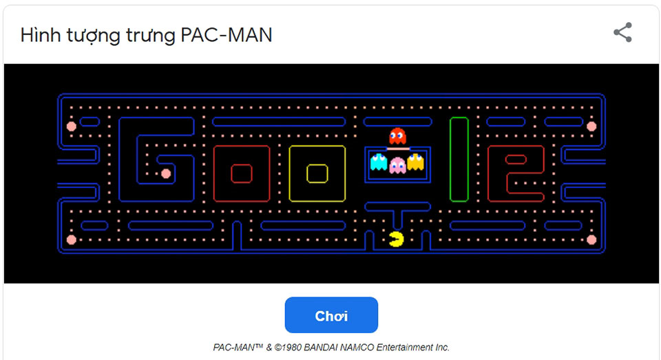 Trò chơi phổ biến về hình tượng trưng của Google